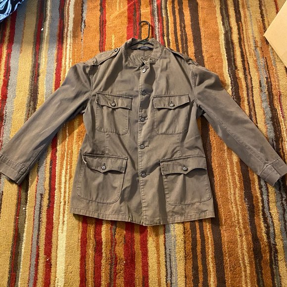 Vintage 80s Polo Ralph Lauren Army M-65 Military Style Button Jacket Made in USA - Picture 2 of 5